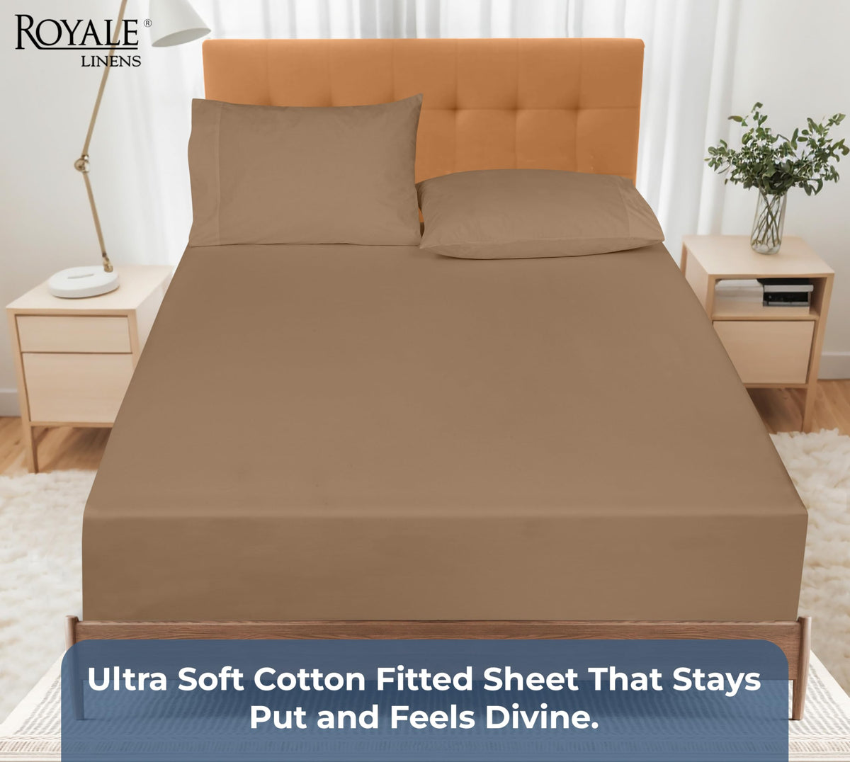 Royale Linens chocolate color sheet adds warm, hotel-like ambiance to any bedroom.