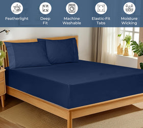 Royale Linens deep-pocket fit secures up to 16-inch mattresses.