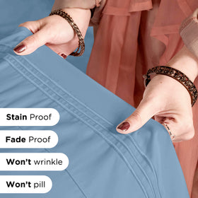 Royale Linens deep-pocket full sheets fit thick mattresses securely with elastic.