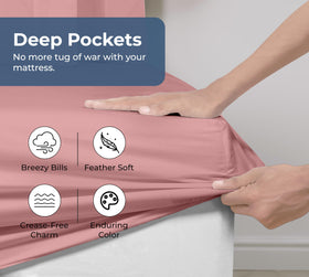 Royale Linens deep-pocket fit on mattress up to 16 inches with secure positioning.