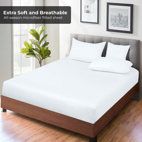 Royale Linens 4-inch elastic all-around ensures a secure, snug fit.