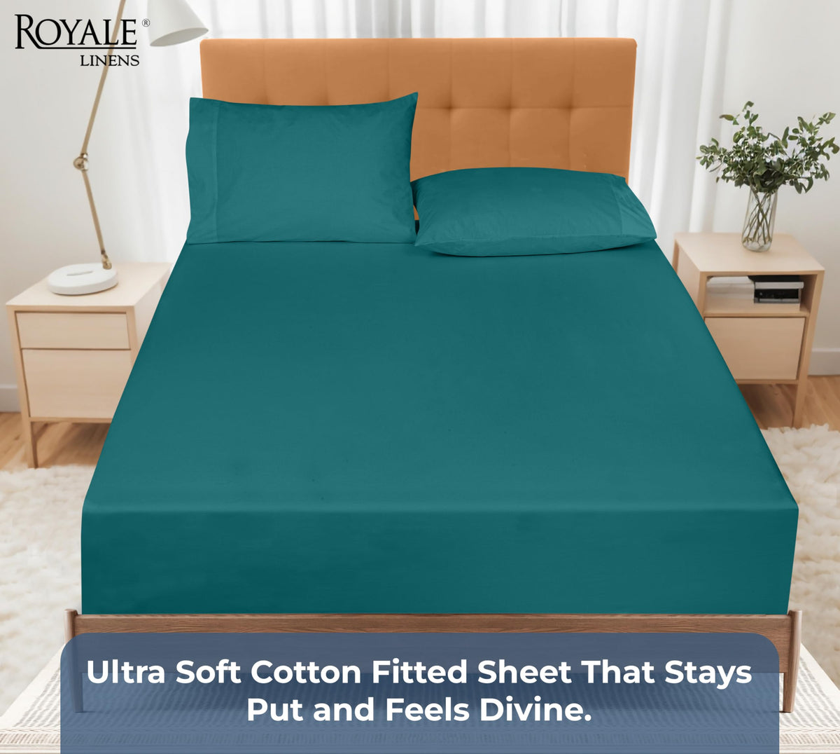 Royale Linens all-round elastic keeps the queen sheet snug on the mattress.
