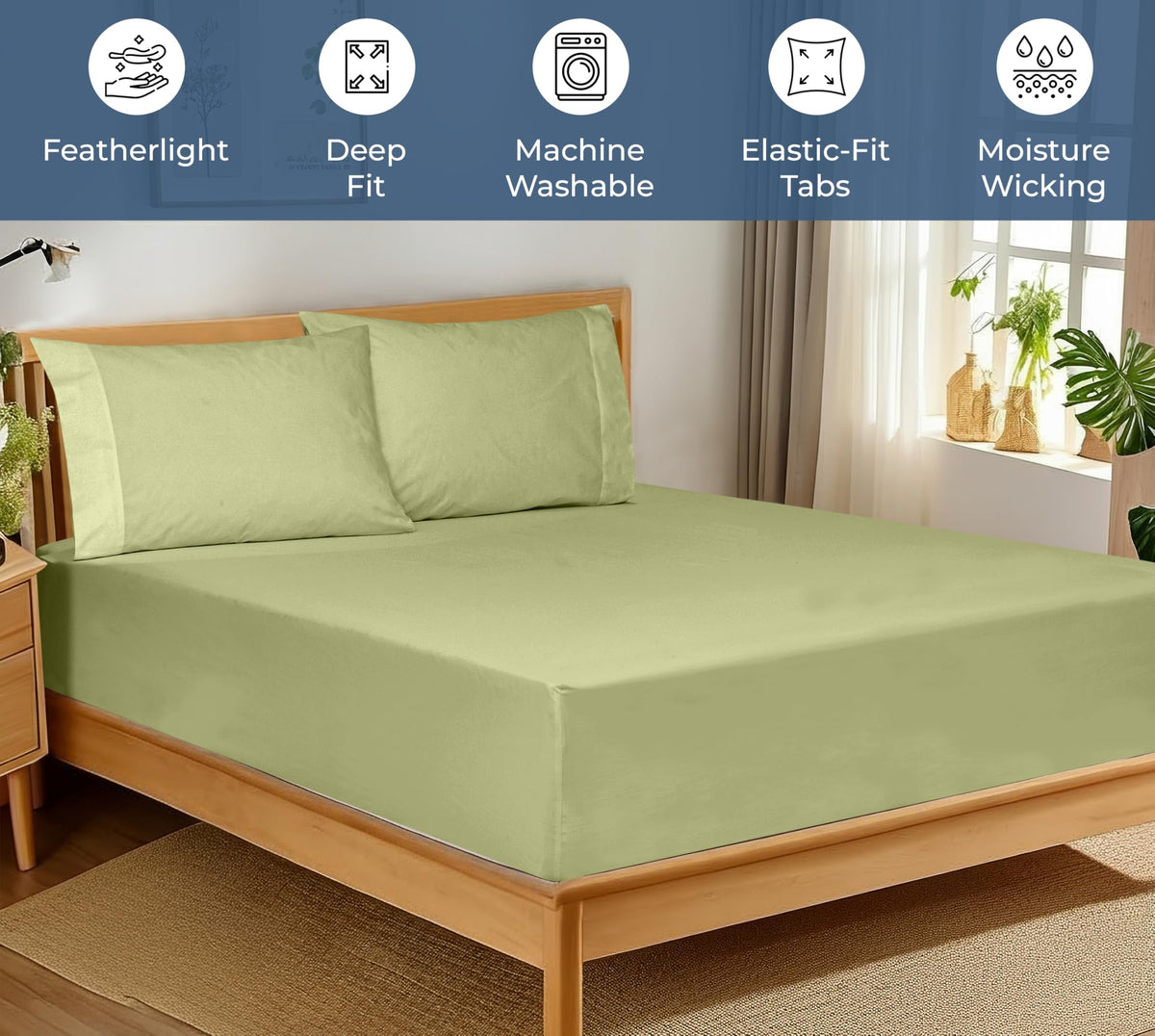 Royale Linens elastic-edge sheet ensuring smooth, secure bed coverage