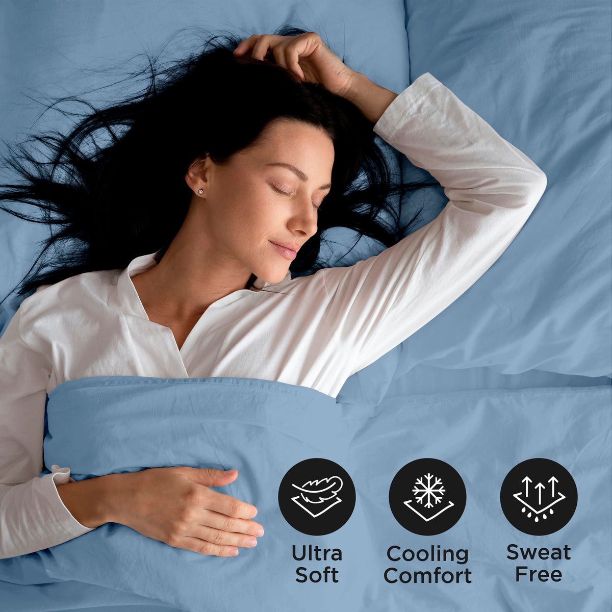 Royale Linens embroidered pillowcases with a 4-inch hem add hotel-like elegance.
