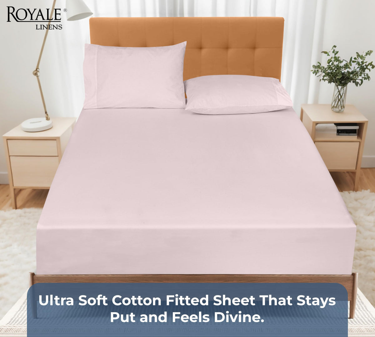 Royale Linens fade- and wrinkle-resistant finish on a neatly made bed