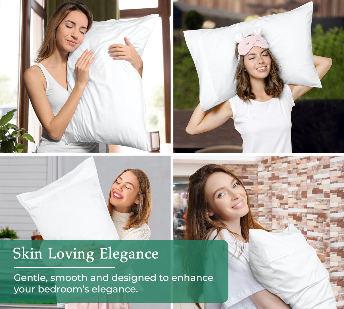 Royale Linens king pillowcase front hem with 4-inch piping detail.