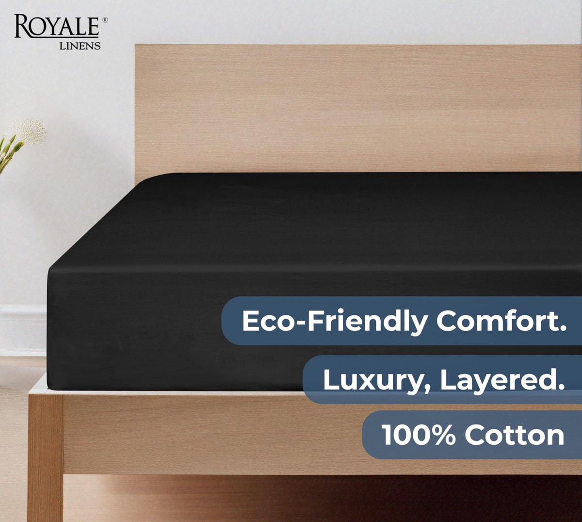 Royale Linens OEKO-TEX certified label signals safe, responsibly made fabric.