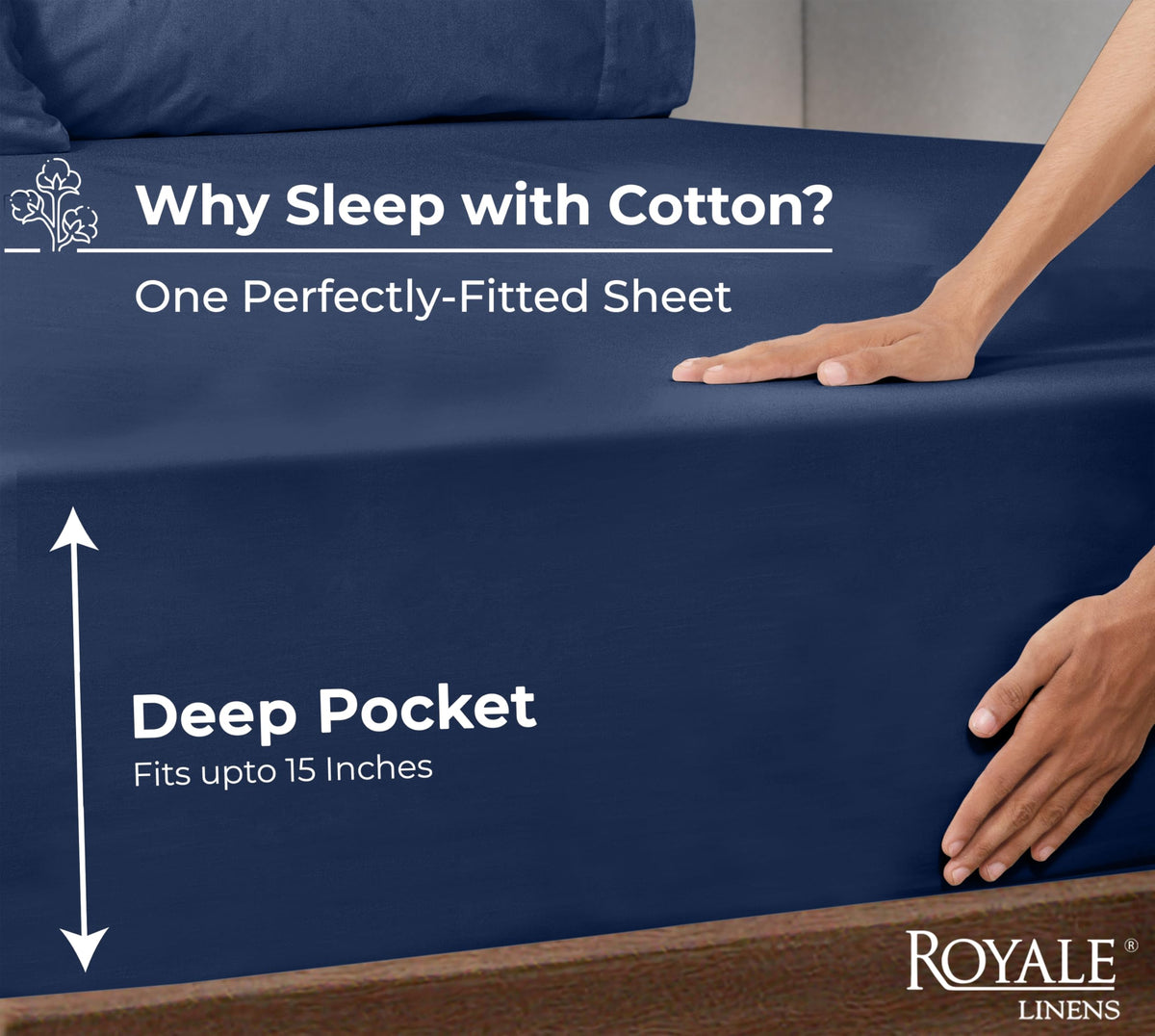Royale Linens 100% organic cotton with 200TC for silky softness.