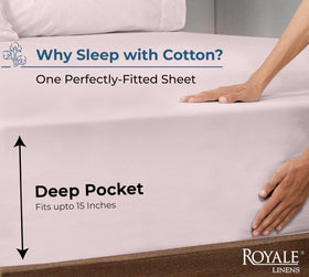 Close-up of Royale Linens percale weave highlighting crisp breathable texture