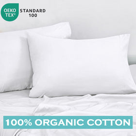 Royale Linens queen-size pillow covers with envelope closure ensure secure pillow placement.