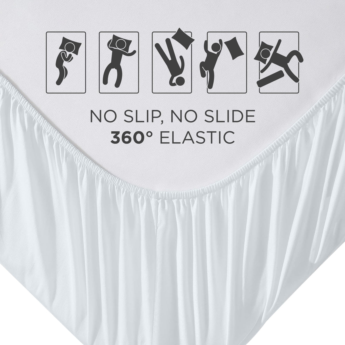 Royale Linens wrinkle- and fade-resistant fabric maintains a tidy bed.