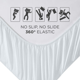Royale Linens wrinkle- and fade-resistant fabric maintains a tidy bed.