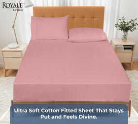 Royale Linens pink sheet resists wrinkles for easy, quick refresh.