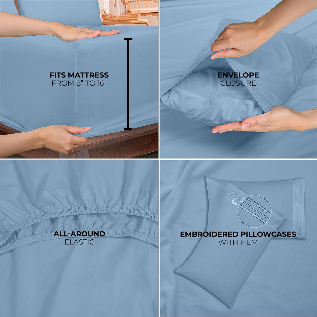 ROYALE LINENS wrinkle resistant sheets ready for use