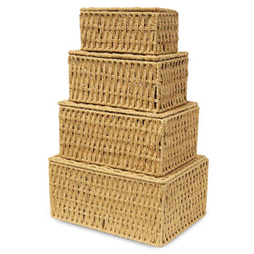 RoyalHouse baskets front view with beige woven rope for stylish storage.