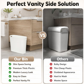 ROYFACC trash bin fits neatly under the sink or cabinet