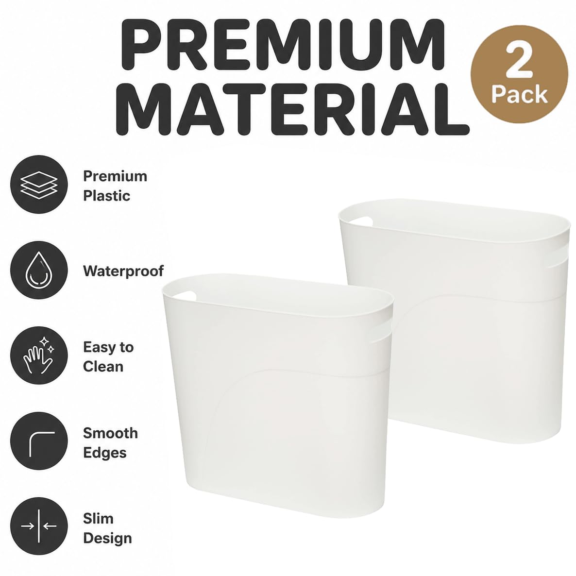 ROYFACC frosted-texture trash bin is wear-resistant and easy to wipe