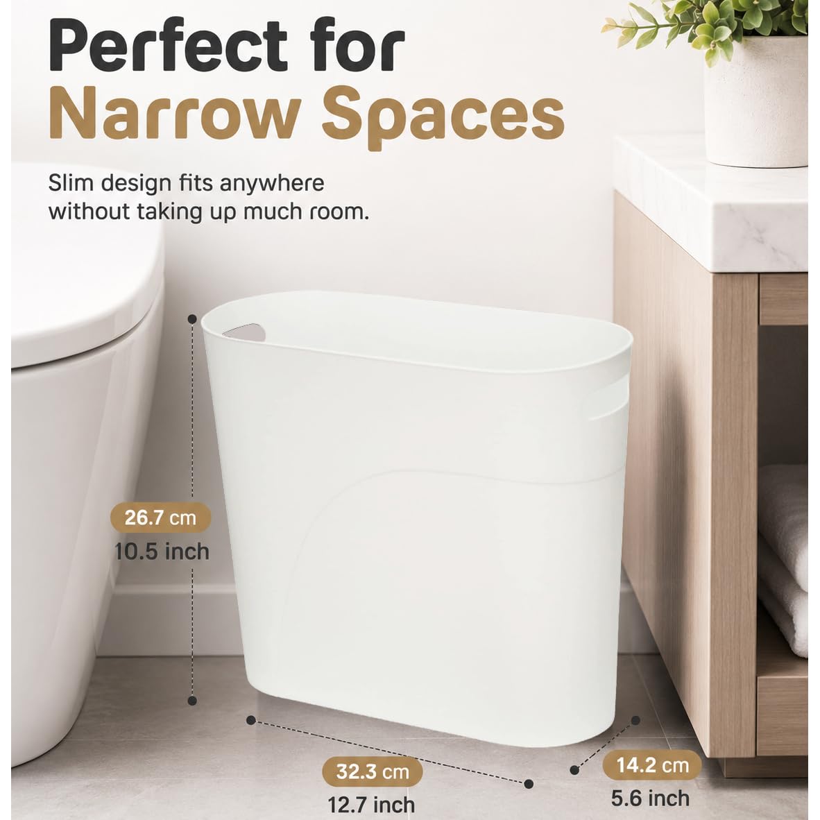 ROYFACC slim trash bin for kitchen, saving space without sacrificing capacity