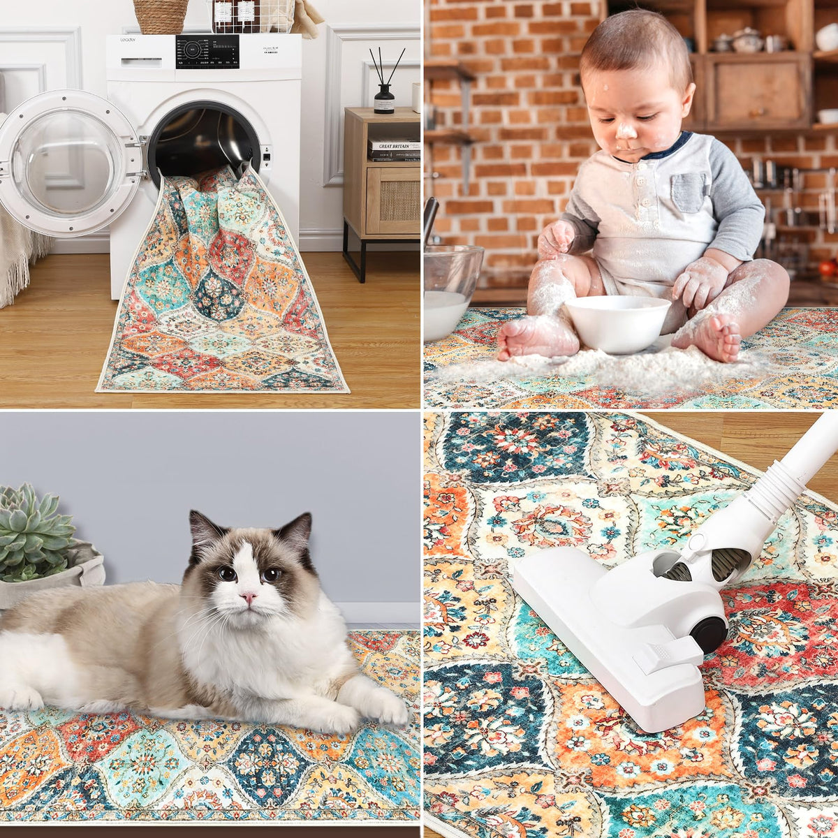 ROYHOME area rug 5x7 versatile for dining bedrooms or entryways