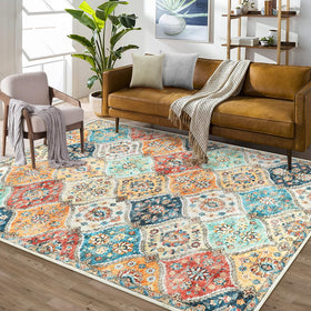 ROYHOME area rug 5x7 Moroccan trellis design adds durable style to living rooms