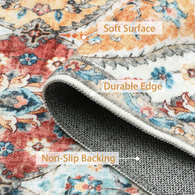 ROYHOME area rug 5x7 vintage medallion pattern creates cozy ambiance in any room