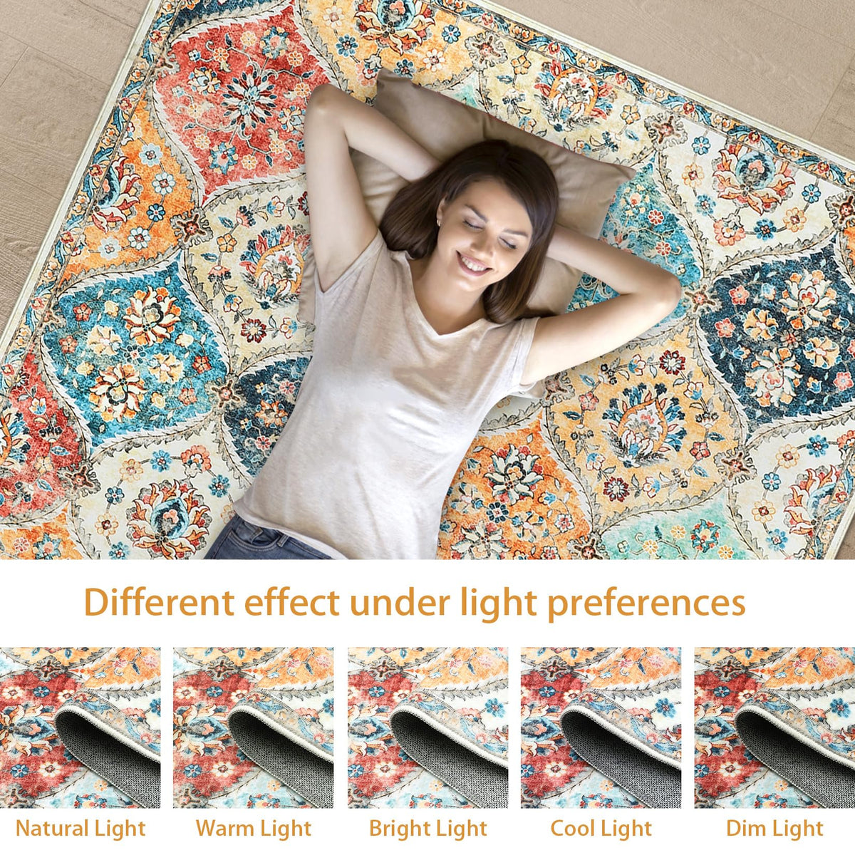 ROYHOME kids and pets friendly rug suitable for high traffic areas