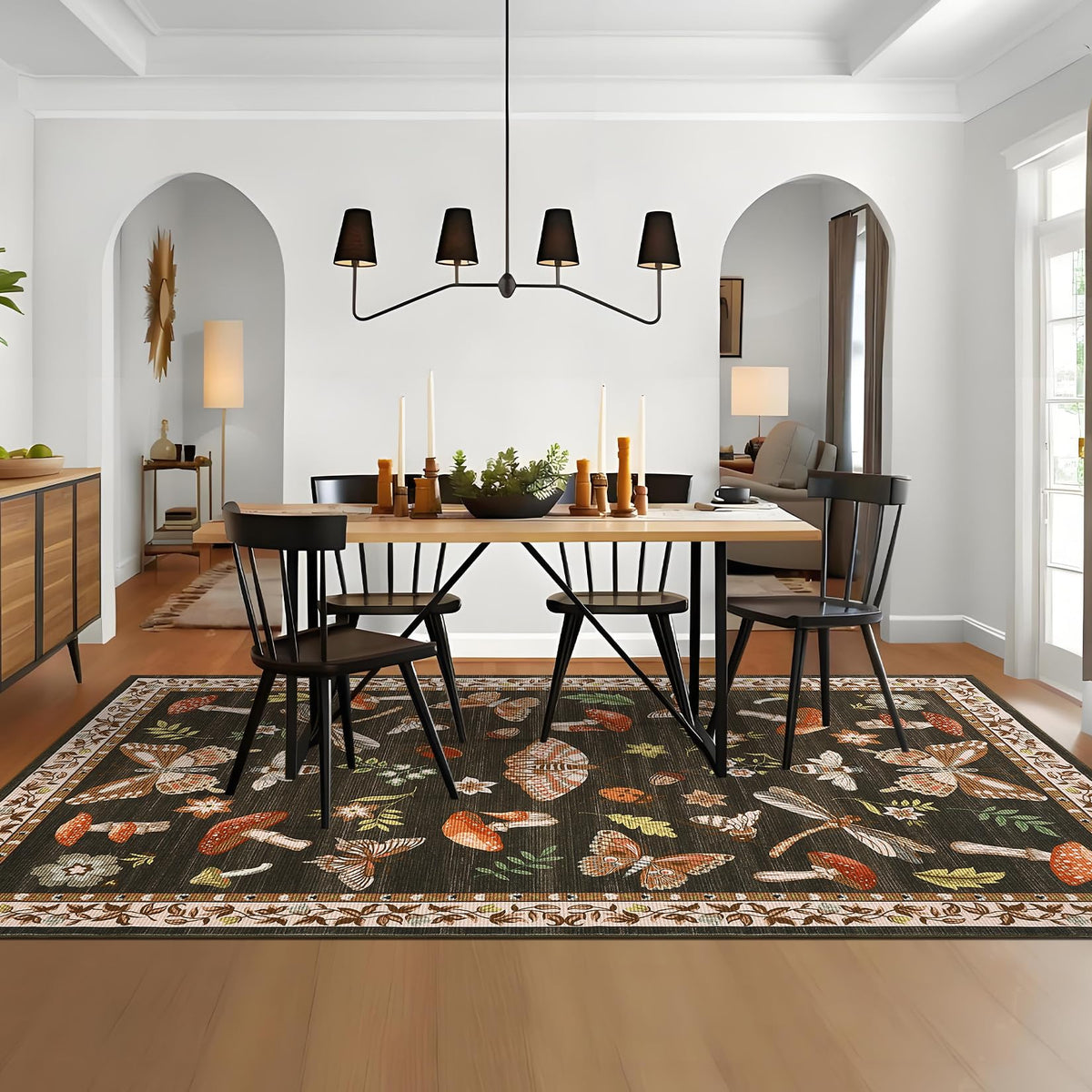 ROYHOME machine-washable rug simplifies cleaning for busy households with kids.