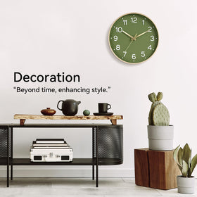 Roymnie 14-inch clock suitable for desks, shelves, or wall mounting.