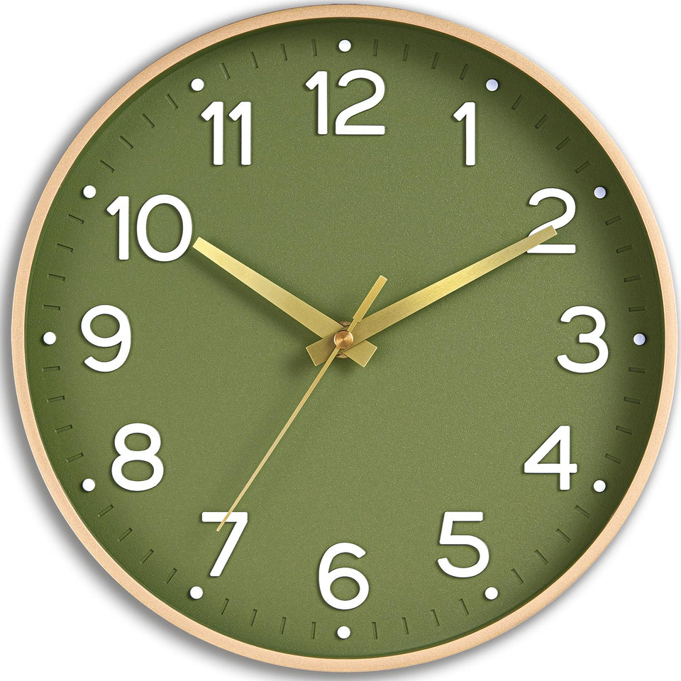 Roymnie 14-inch wall clock front view for quick time checks in any room.