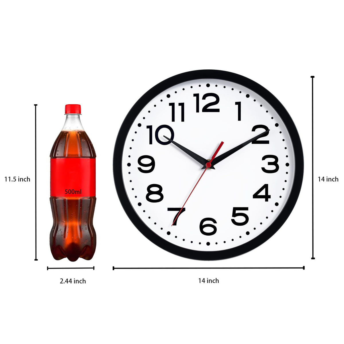 Roymnie wall clock in black finish complements versatile decor styles.