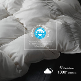 Royoliving all-season king duvet showing balanced warmth for year-round comfort.