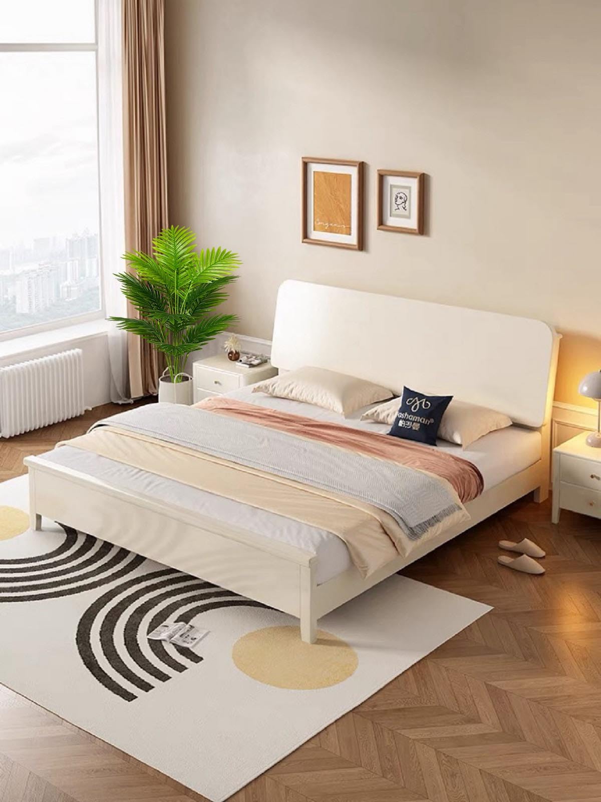Rozwkeo artificial palm in pot suits indoor and outdoor settings.