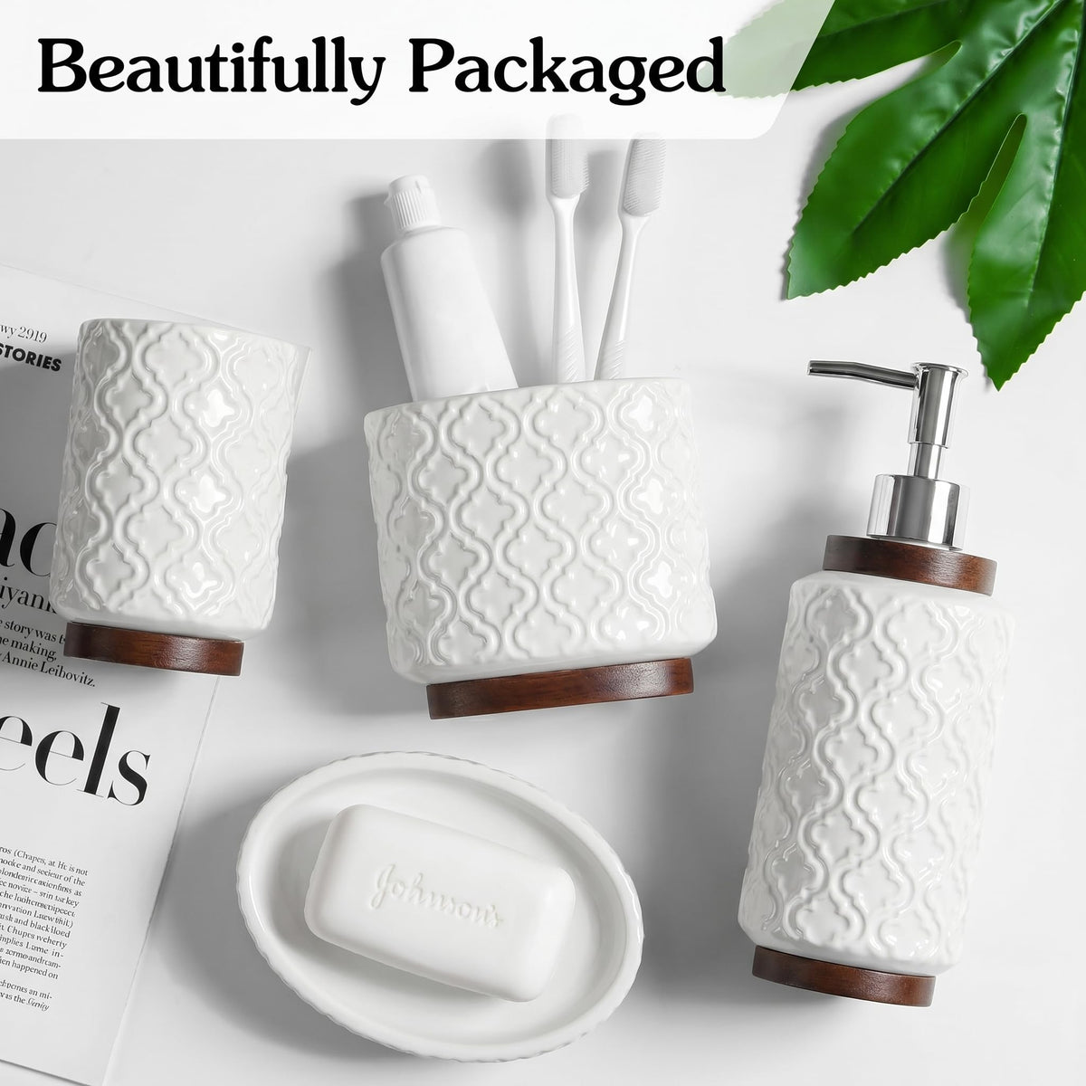 RQYIXI toothbrush holder keeping brushes upright and counter tidy