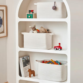 RRUNKA cotton rope basket set of 3 playroom toy storage.