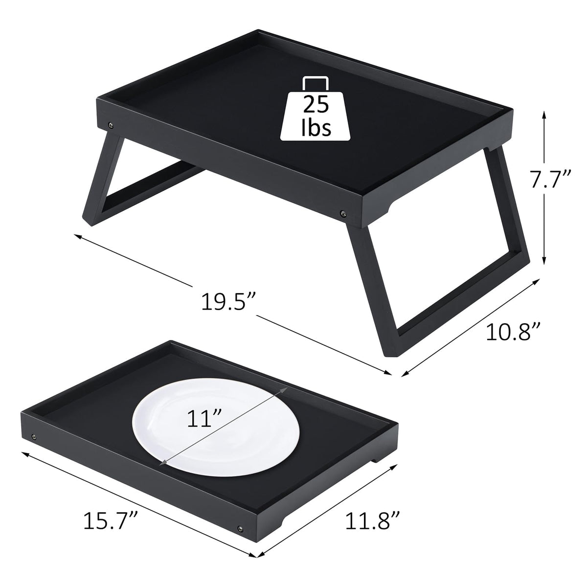 RRX bamboo bed tray with folding legs on sofa for breakfast