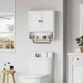 RRX modern white wall cabinet complements various rooms with organized storage