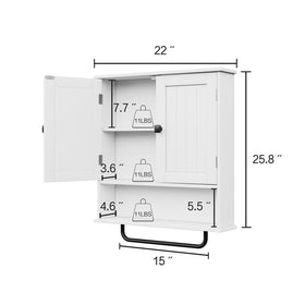 RRX white wall cabinet saves floor space and mounts on wall