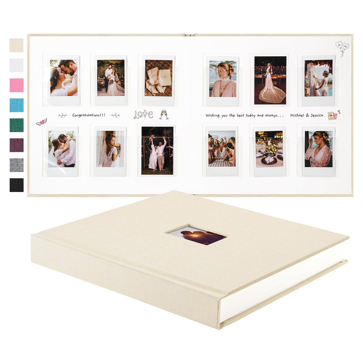 Rseozr Instax Mini album beige cover with writing space for notes.