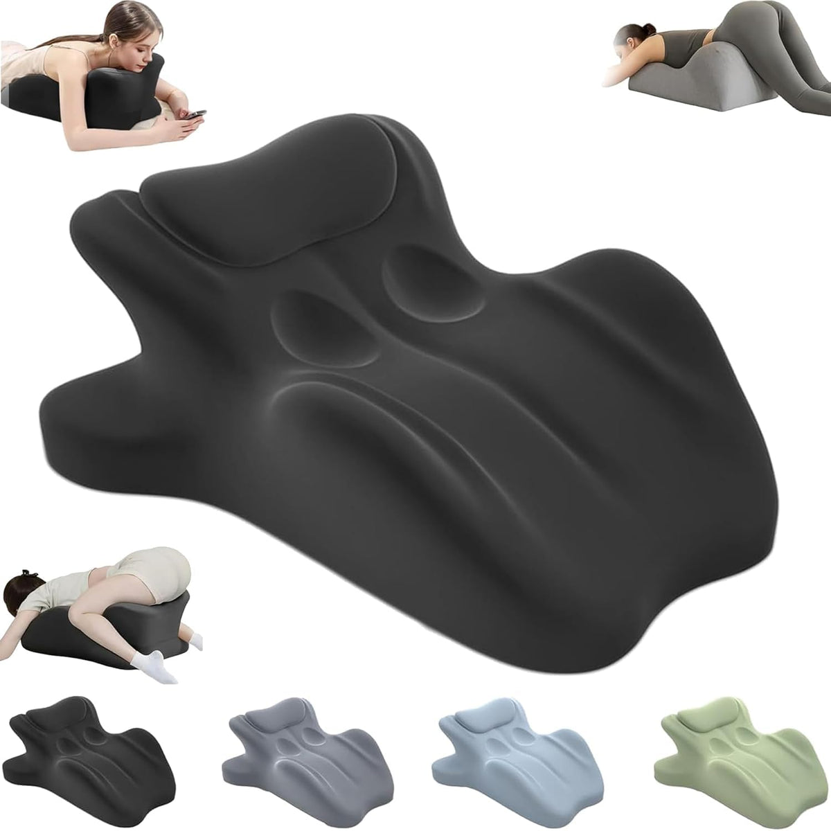 RSN Memory Foam Wedge Pillow angled at 27° for neck and back comfort.