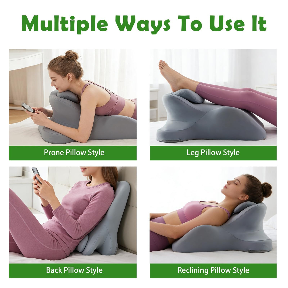 RSN Memory Foam Wedge Pillow leg elevation promotes circulation.