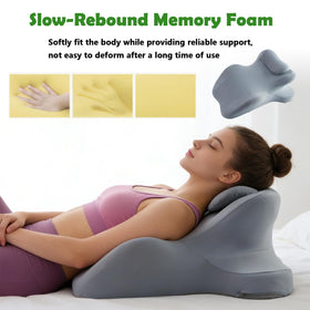 RSN Memory Foam Wedge Pillow close-up shows foam texture.