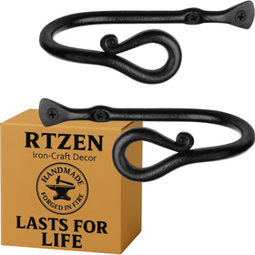 RTZEN decorative metal curtain tiebacks in black loophole secure drapes with farmhouse style.