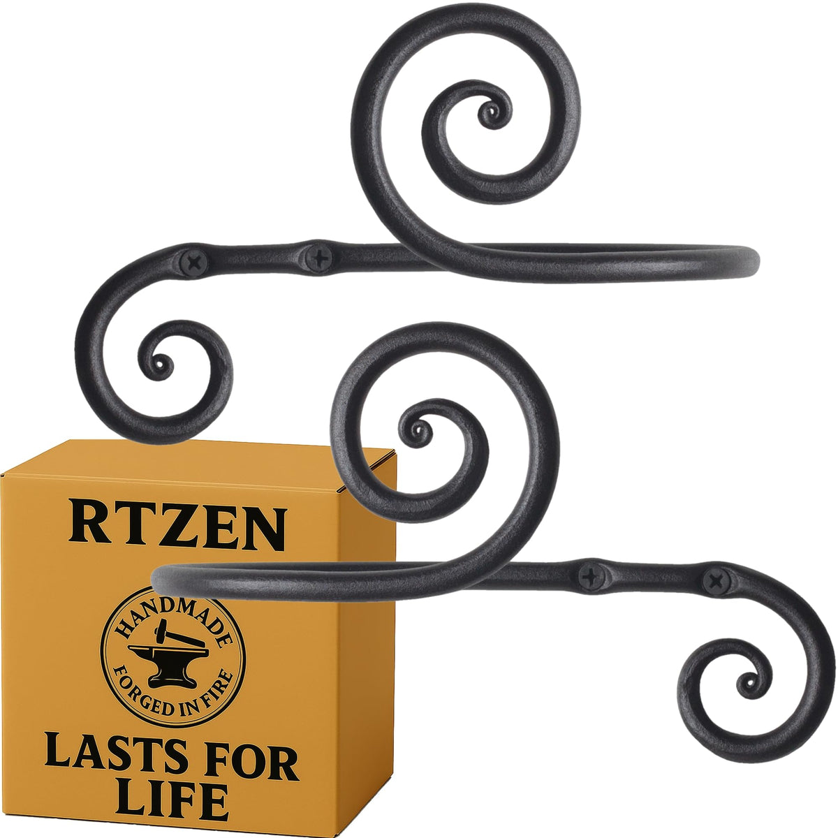 RTZEN decorative metal curtain tiebacks with black swirl add timeless charm to curtains