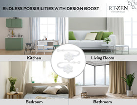 RTZEN brushed metal finish holds heavy drapes securely without bulky hardware.