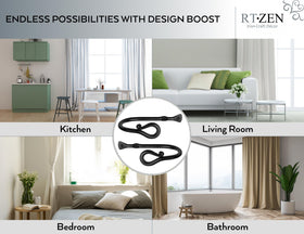 RTZEN heavy-duty wrought iron drapery holders provide reliable curtain support.
