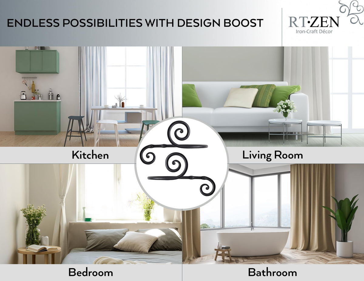 RTZEN heavy-duty curtain holder in brushed finish delivers secure support