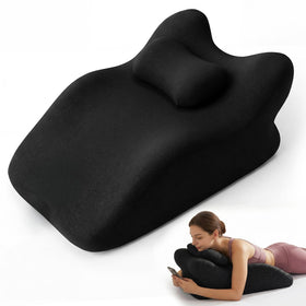 Ruanuo memory foam wedge pillow provides head and neck support for restful sleep.