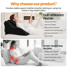Ruanuo wedge pillow elevates the upper body for comfortable sleep and lounging.