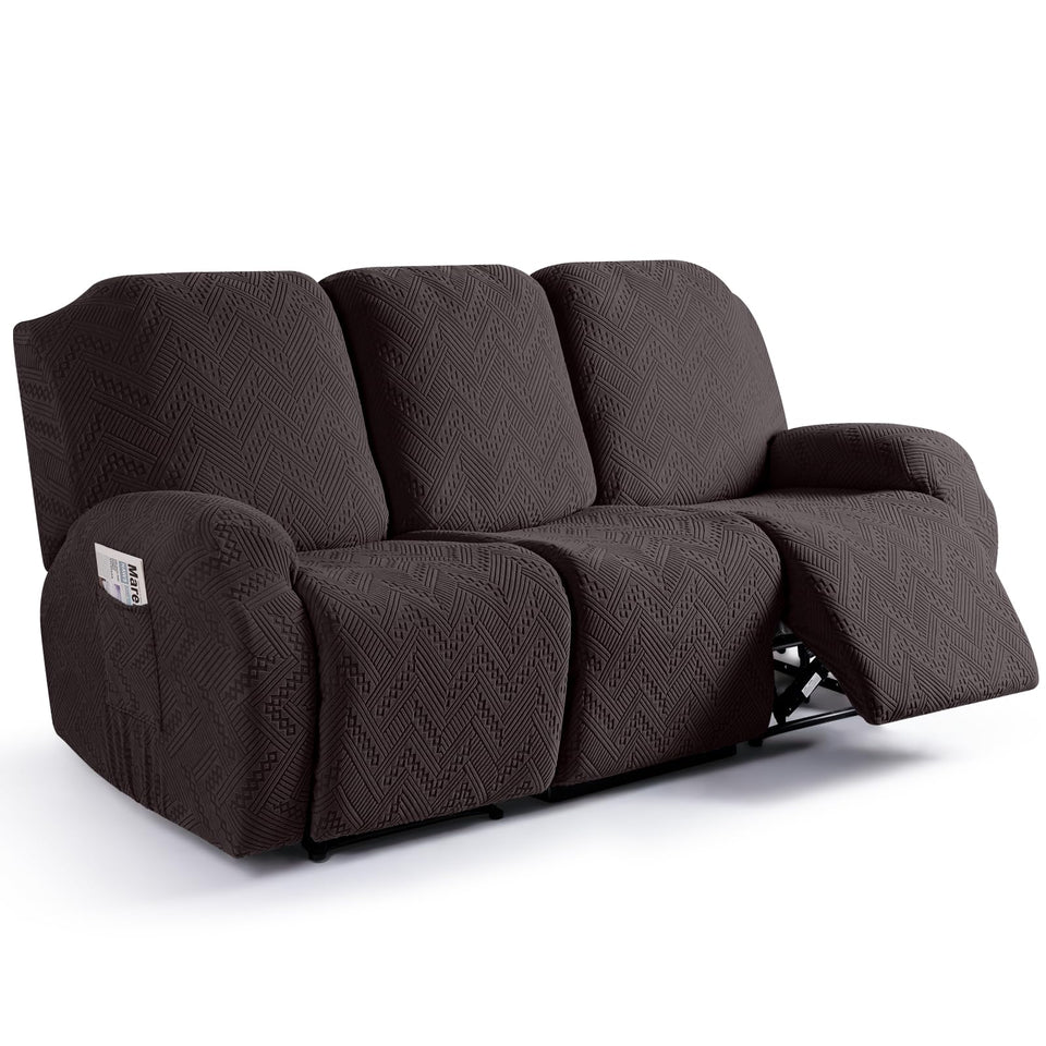 Ruaozz recliner sofa cover with elastic bottom for a snug, secure fit.