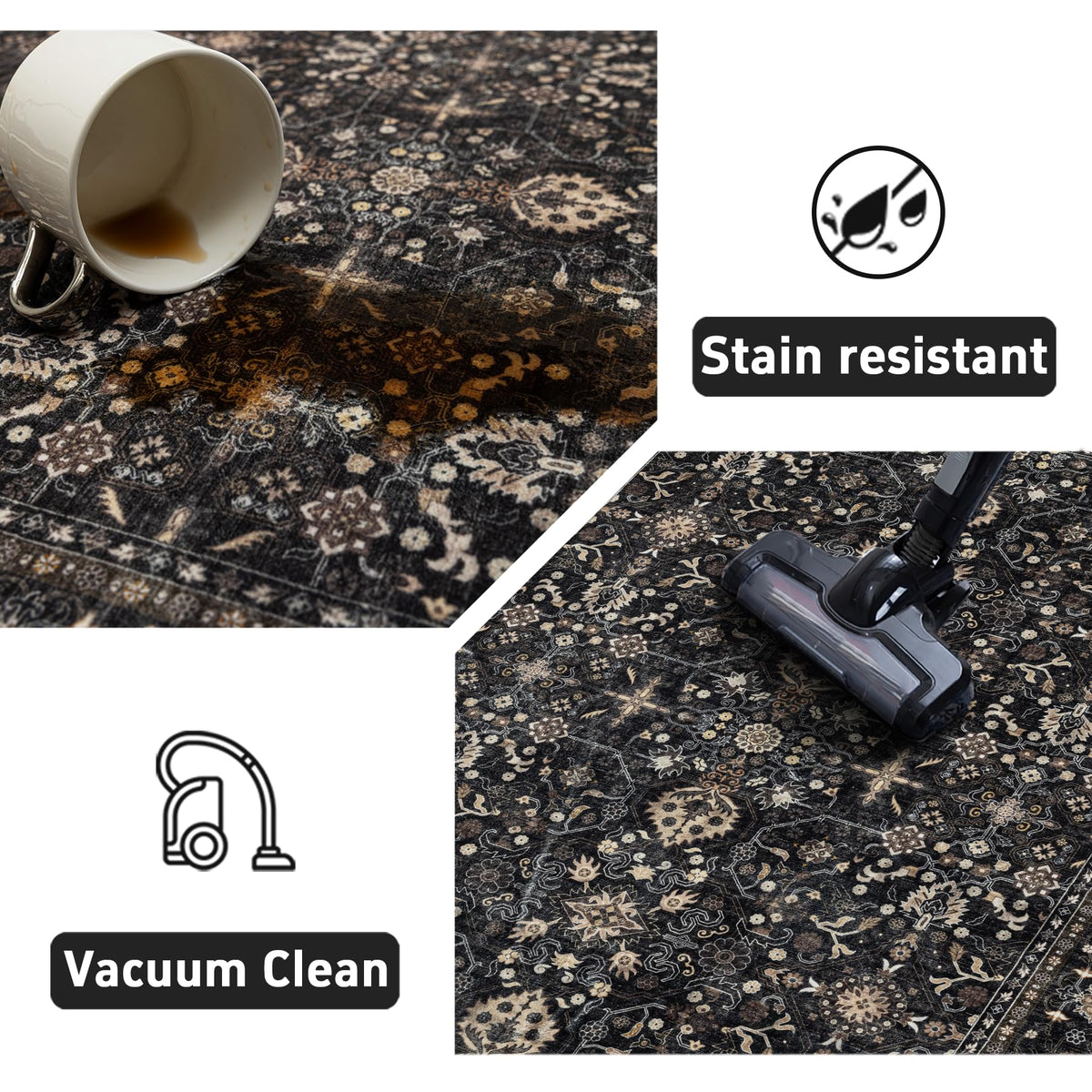 Ruaruarug ideal for kitchens where spills can occur.